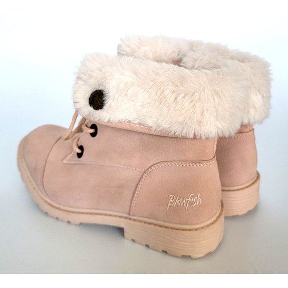 Blowfish Malibu Kids B143 Pink Blush Fur Top Boots Girls Little Kid Size 2 - Picture 9 of 12